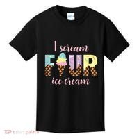 Kids I Scream Four Ice Cream 4th Birthday Kids T-Shirt thumb 0
