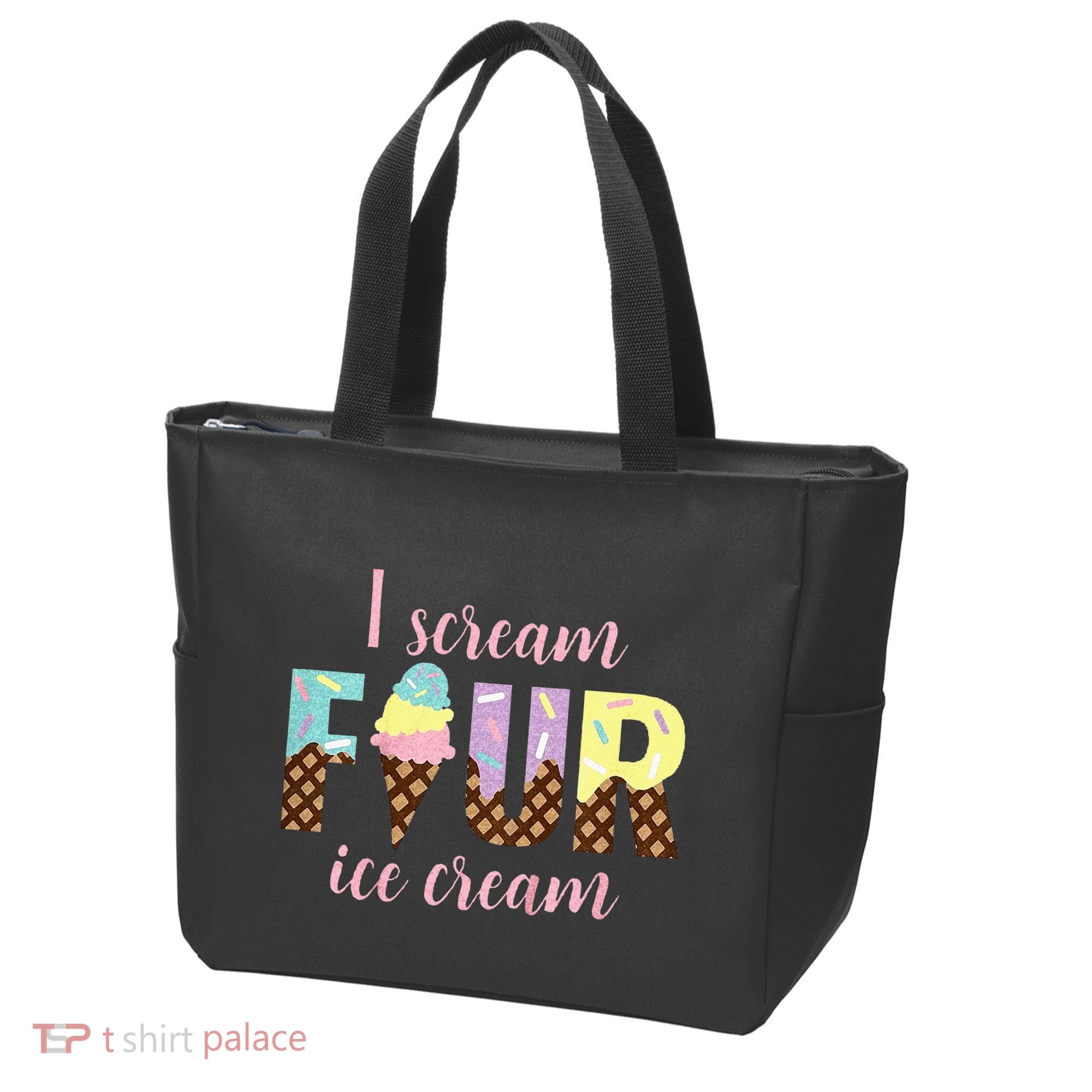 Kids I Scream Four Ice Cream 4th Birthday Tote Bag