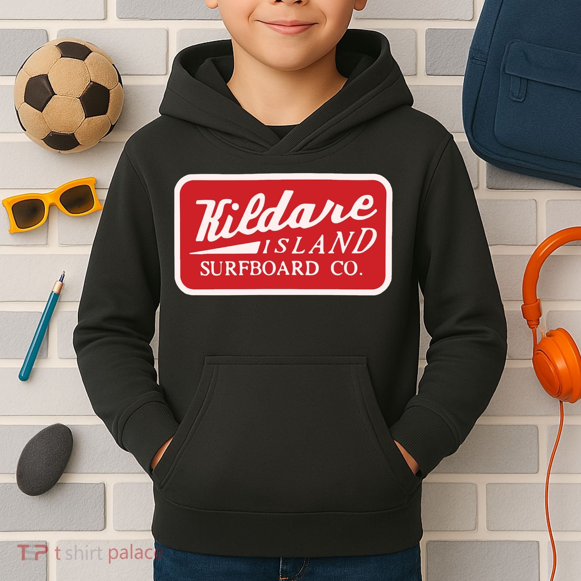 Kildare Island Surfboard Kids Hoodie