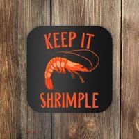 Keep It Shrimple Shrimps Crawfish Crab Seafood Lover Coaster thumb 0