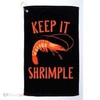 Keep It Shrimple Shrimps Crawfish Crab Seafood Lover Golf Towel thumb 0