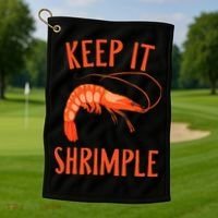 Keep It Shrimple Shrimps Crawfish Crab Seafood Lover Golf Towel thumb 1