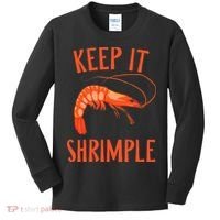 Keep It Shrimple Shrimps Crawfish Crab Seafood Lover Kids Long Sleeve Shirt thumb 0