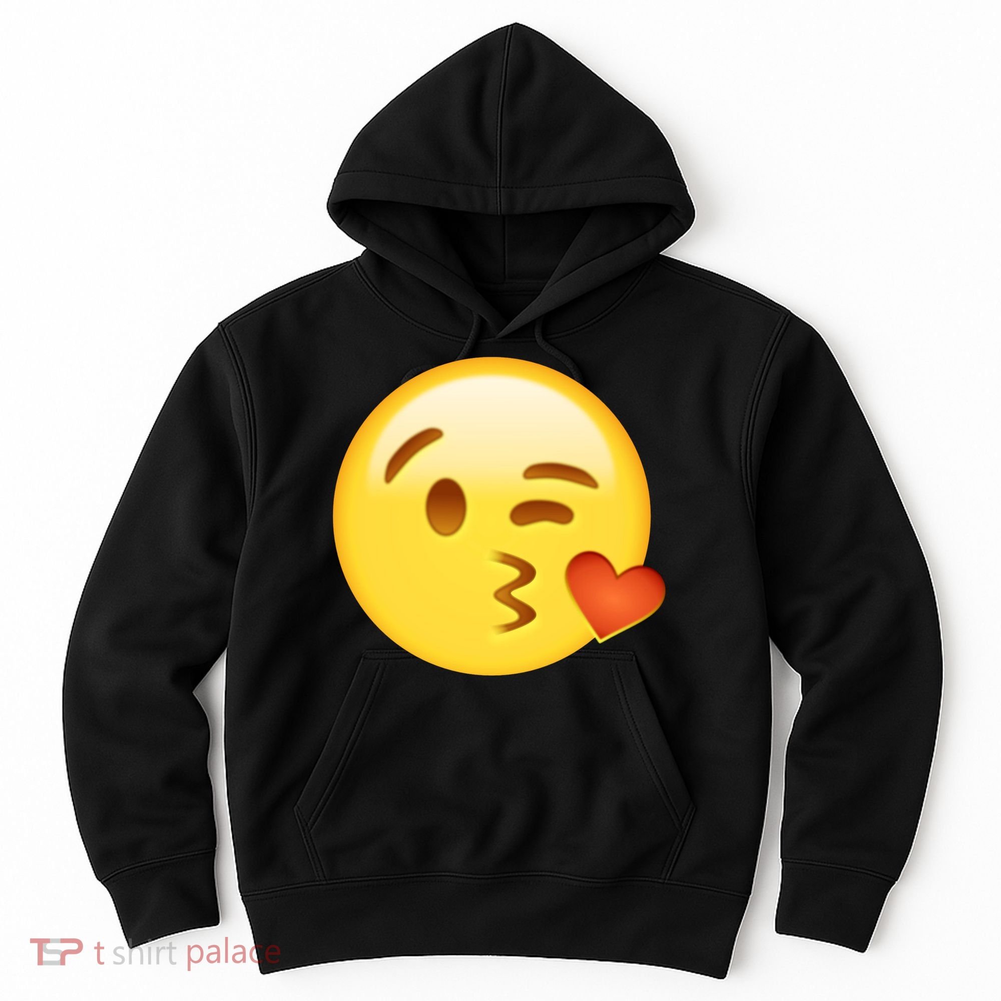 Kiss Face Emoticon Emoji Kissing Heart Hoodie
