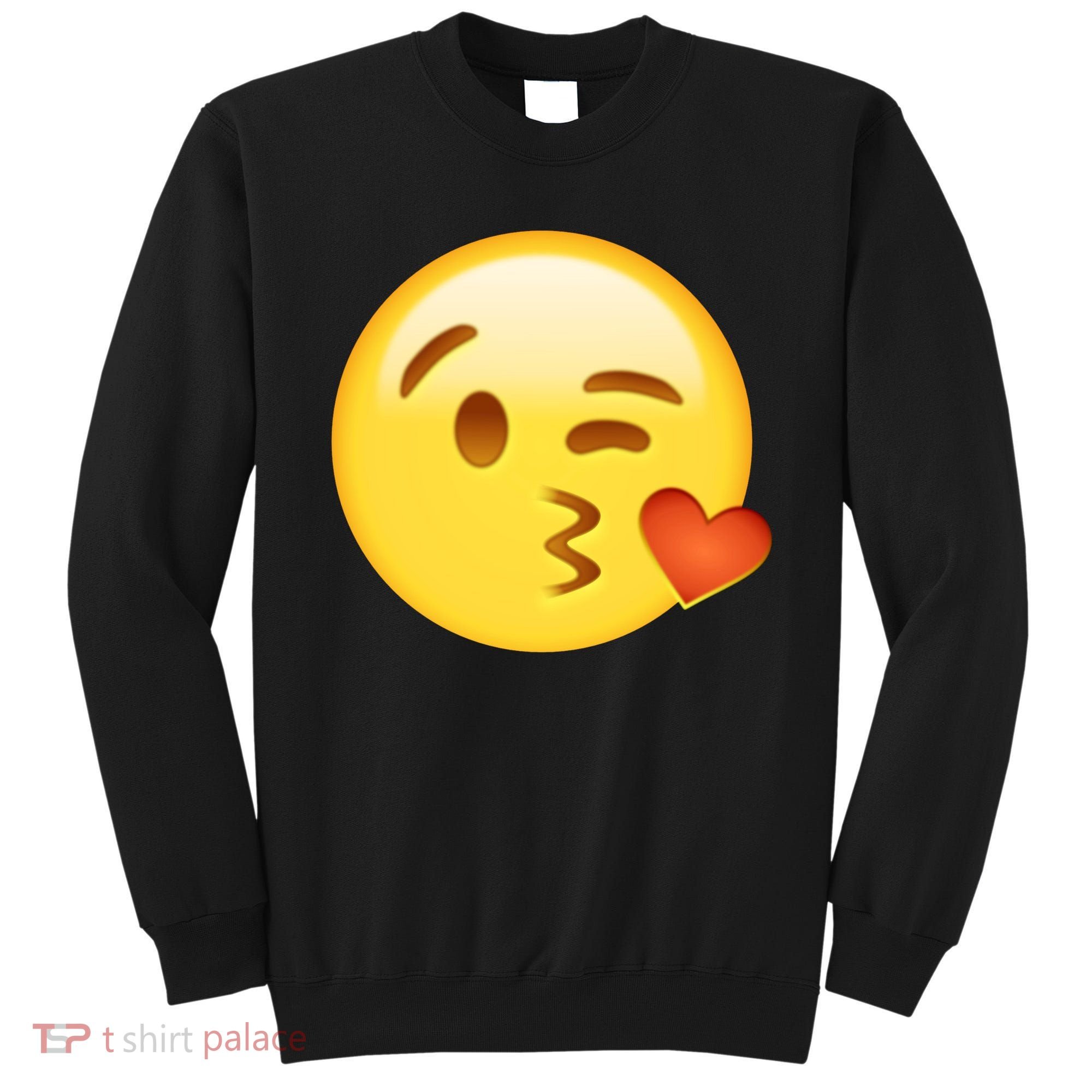 Kiss Face Emoticon Emoji Kissing Heart Sweatshirt