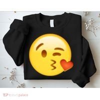 Kiss Face Emoticon Emoji Kissing Heart Sweatshirt thumb 2