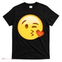 Kiss Face Emoticon Emoji Kissing Heart T-Shirt thumb 0