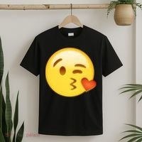Kiss Face Emoticon Emoji Kissing Heart T-Shirt thumb 2