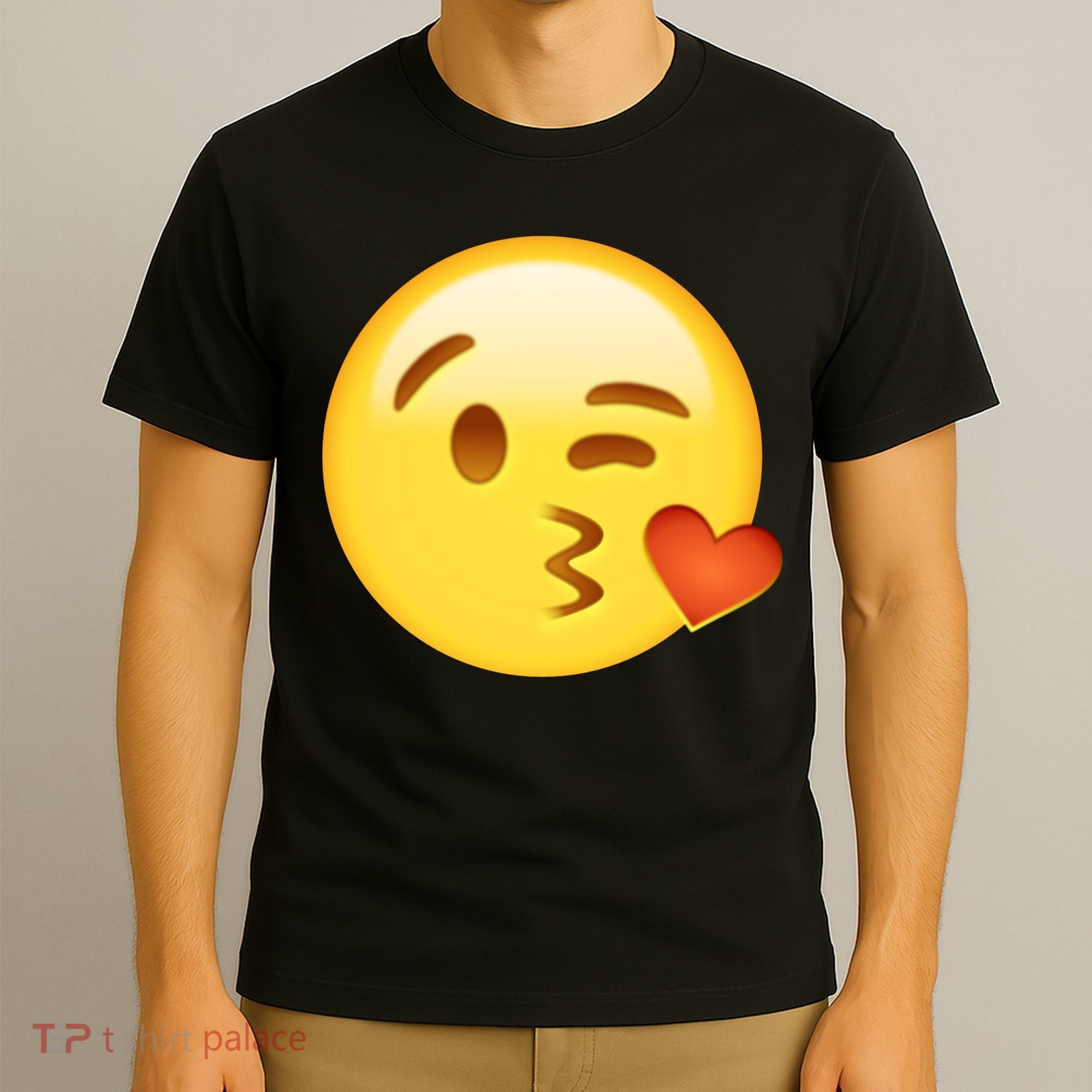 Kiss Face Emoticon Emoji Kissing Heart T-Shirt