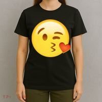 Kiss Face Emoticon Emoji Kissing Heart T-Shirt thumb 4