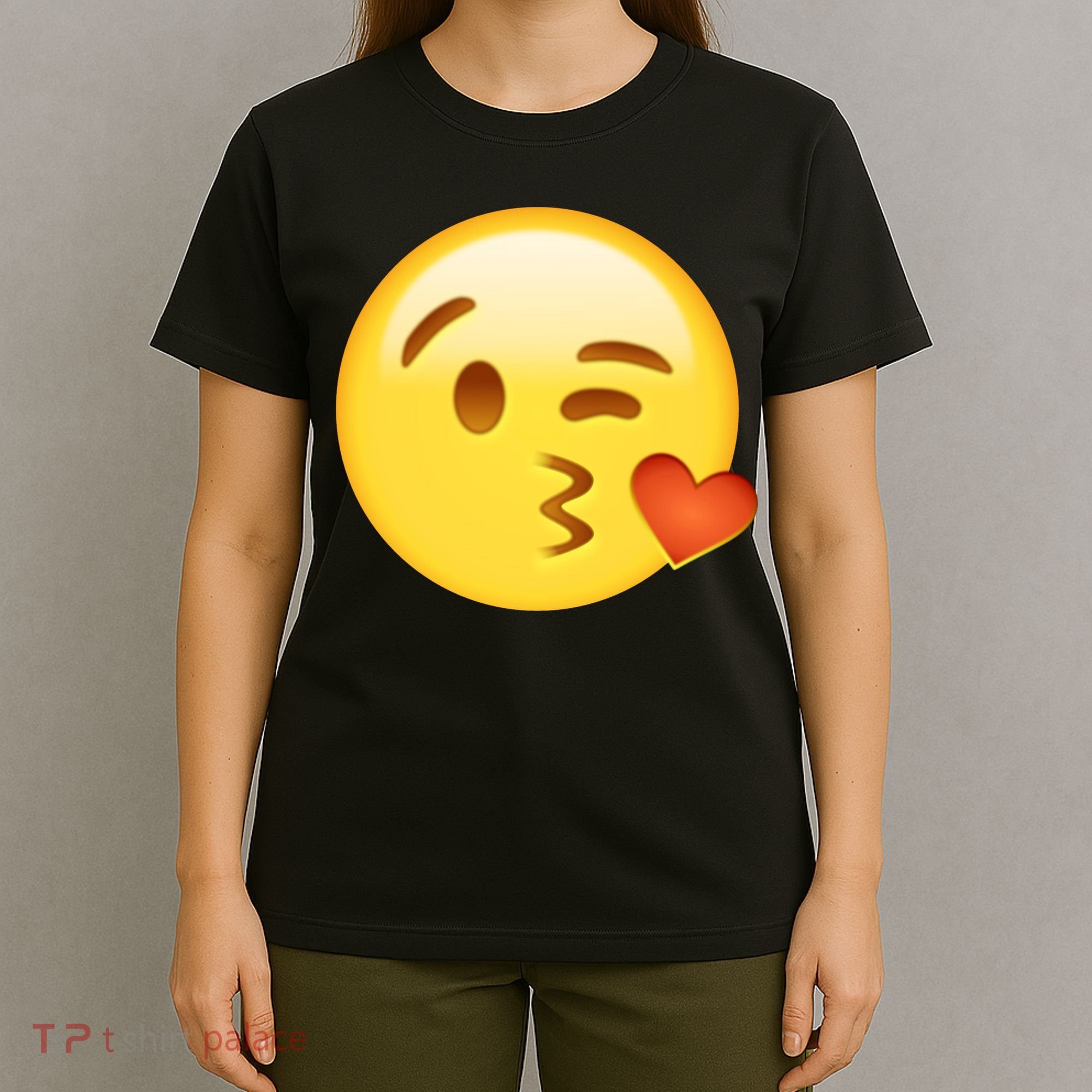 Kiss Face Emoticon Emoji Kissing Heart T-Shirt