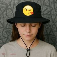 Kiss Face Emoticon Emoji Kissing Heart Bucket Hat thumb 3