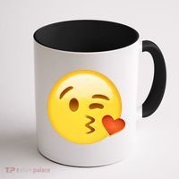 Kiss Face Emoticon Emoji Kissing Heart Coffee Mug thumb 1