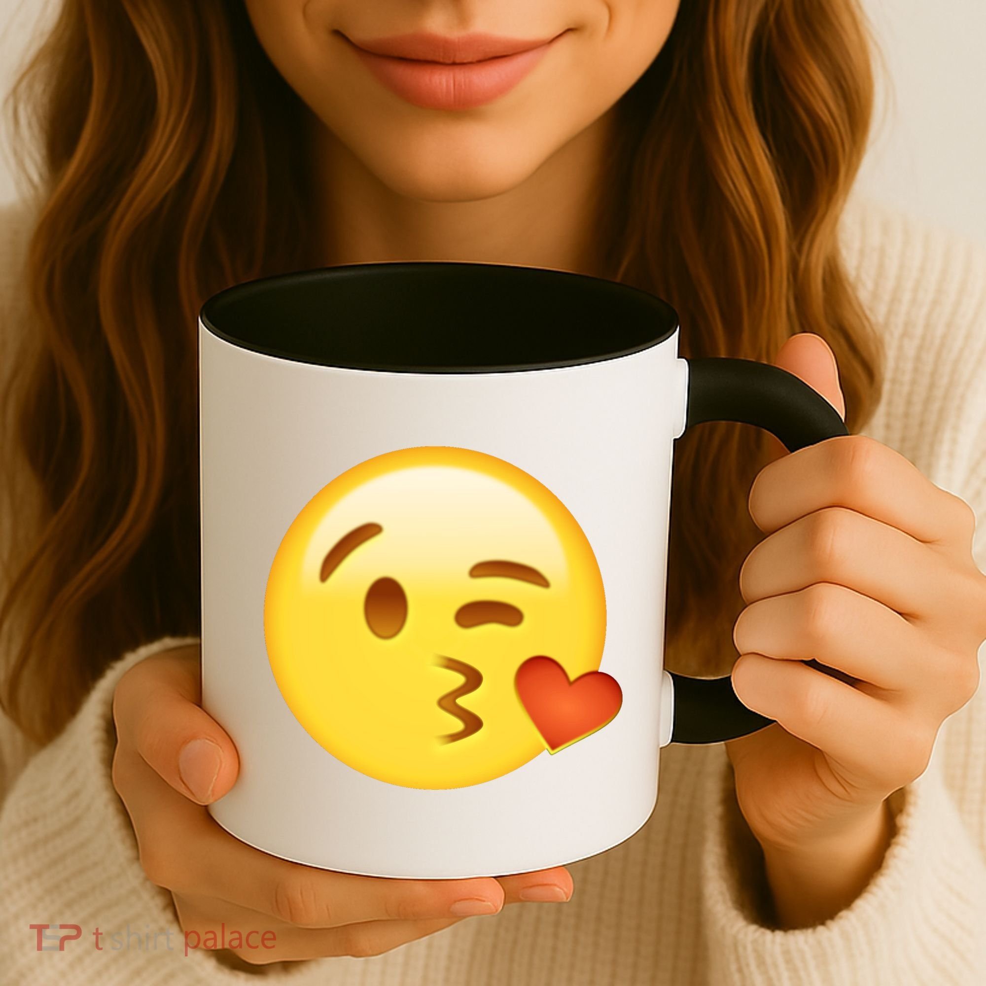 Kiss Face Emoticon Emoji Kissing Heart Coffee Mug