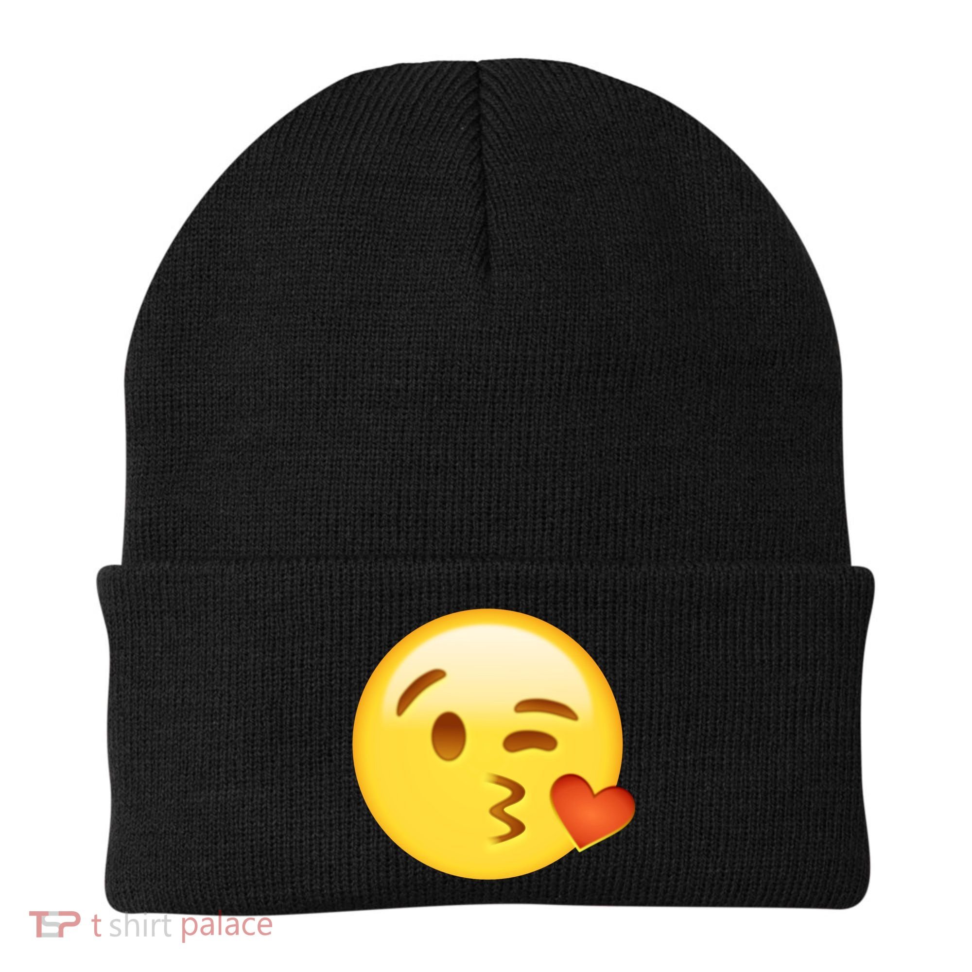 Kiss Face Emoticon Emoji Kissing Heart Beanie