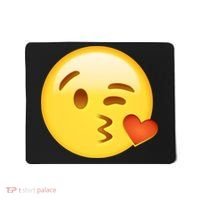 Kiss Face Emoticon Emoji Kissing Heart Mousepad thumb 0