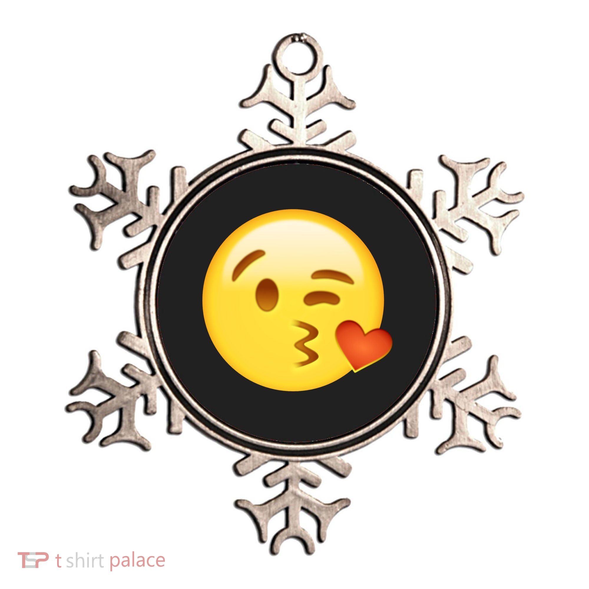 Kiss Face Emoticon Emoji Kissing Heart Ornament
