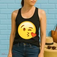 Kiss Face Emoticon Emoji Kissing Heart Women's Tank Top thumb 2