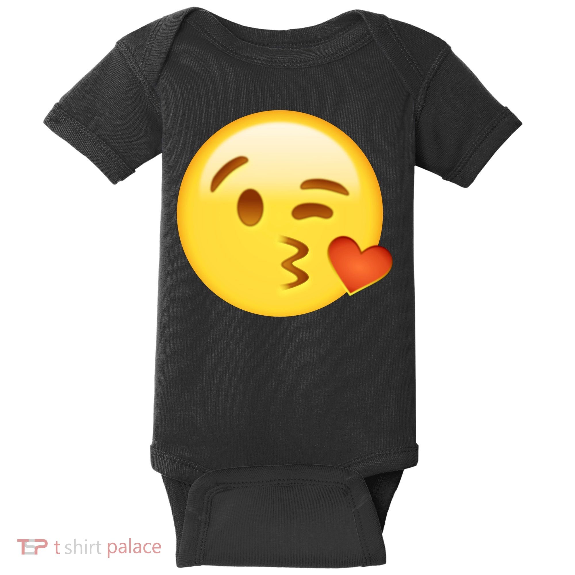Kiss Face Emoticon Emoji Kissing Heart Baby Bodysuit