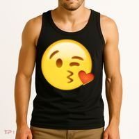 Kiss Face Emoticon Emoji Kissing Heart Tank Top thumb 3