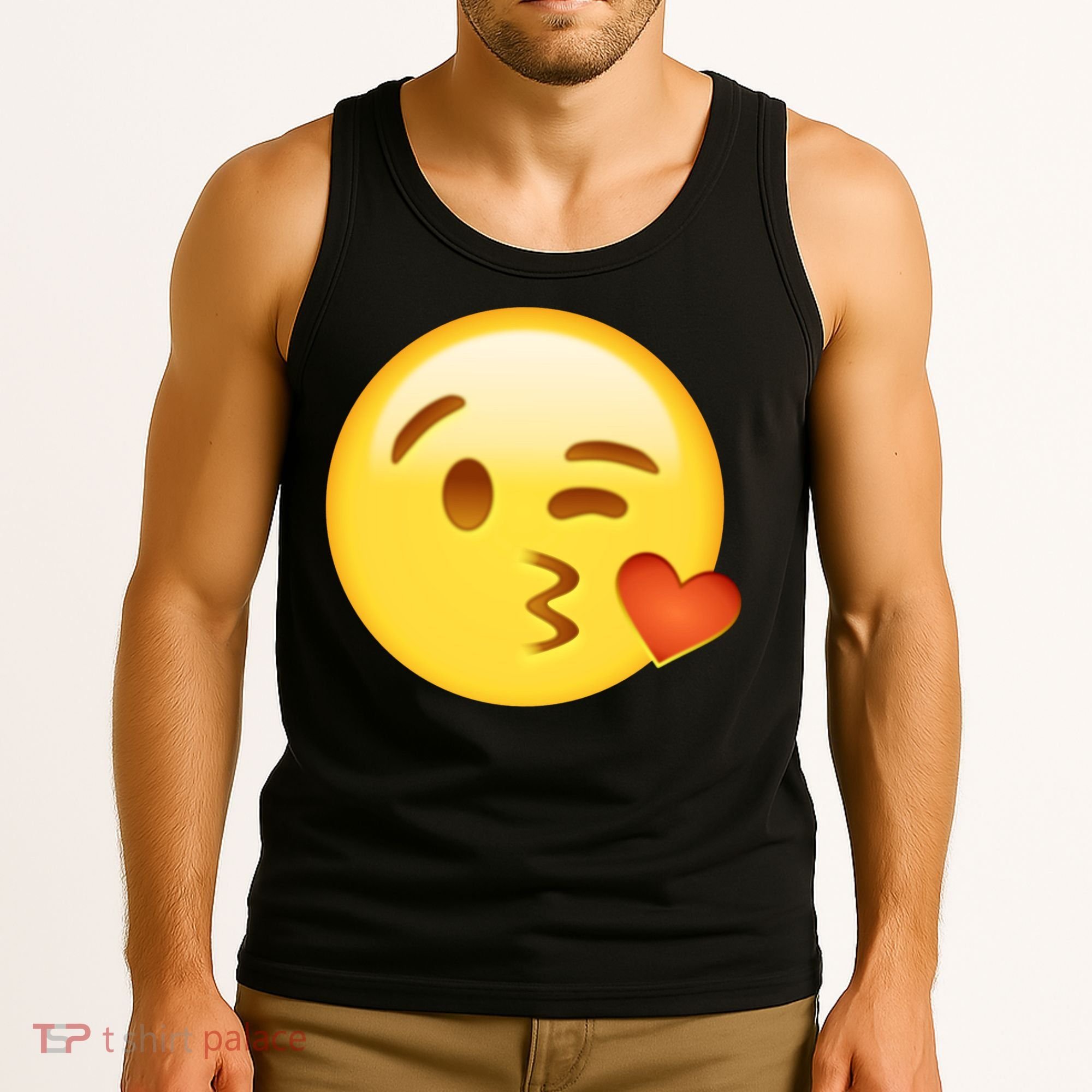 Kiss Face Emoticon Emoji Kissing Heart Tank Top