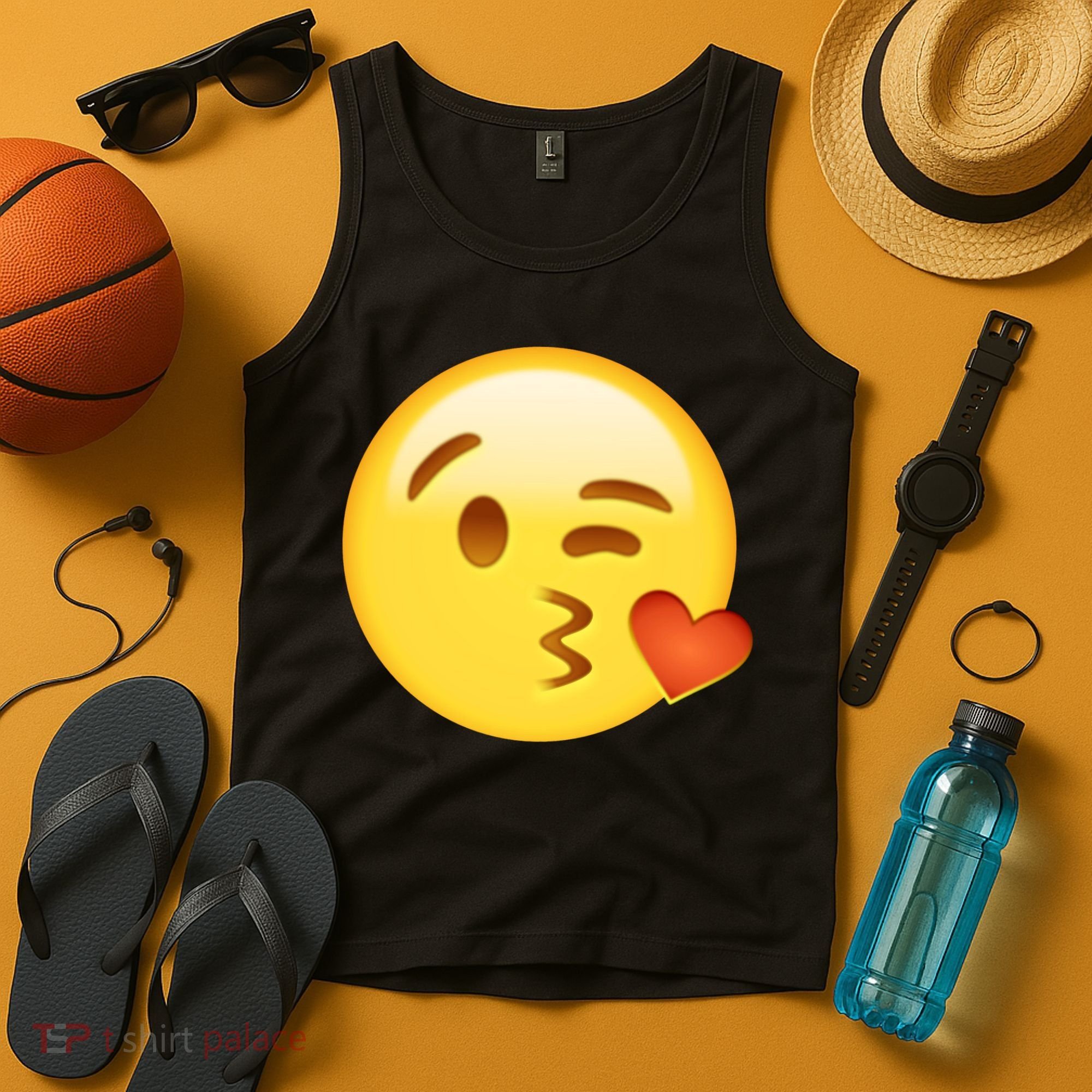 Kiss Face Emoticon Emoji Kissing Heart Tank Top