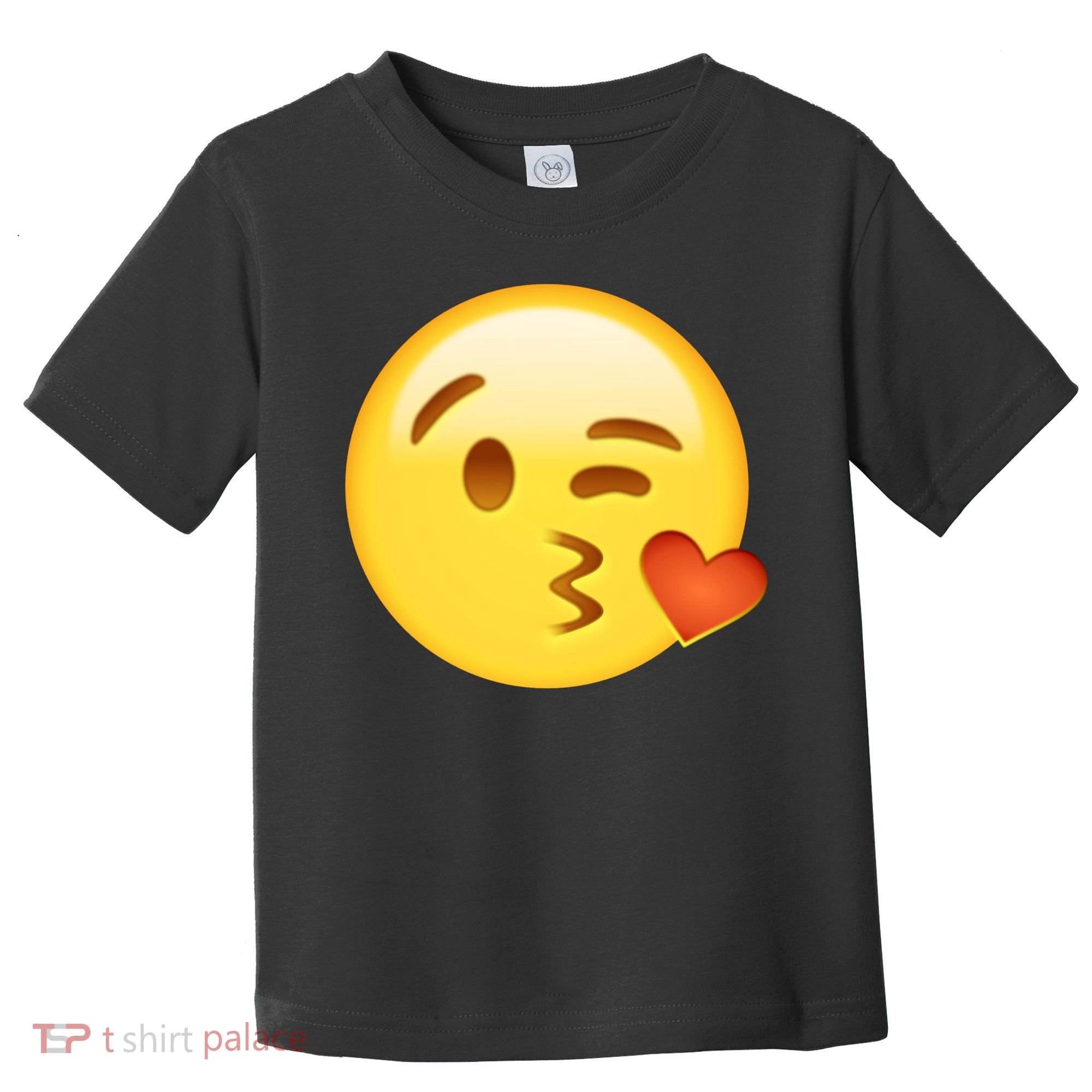 Kiss Face Emoticon Emoji Kissing Heart Toddler T-Shirt
