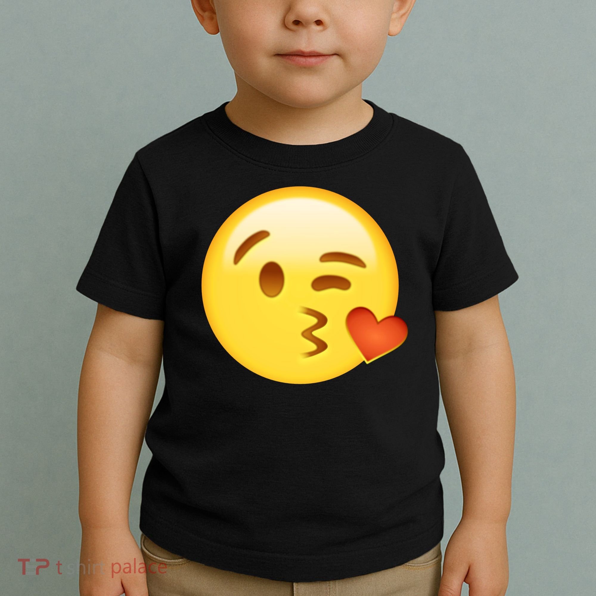 Kiss Face Emoticon Emoji Kissing Heart Toddler T-Shirt