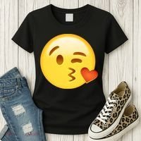 Kiss Face Emoticon Emoji Kissing Heart Women's T-Shirt thumb 3