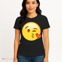 Kiss Face Emoticon Emoji Kissing Heart Women's T-Shirt thumb 4