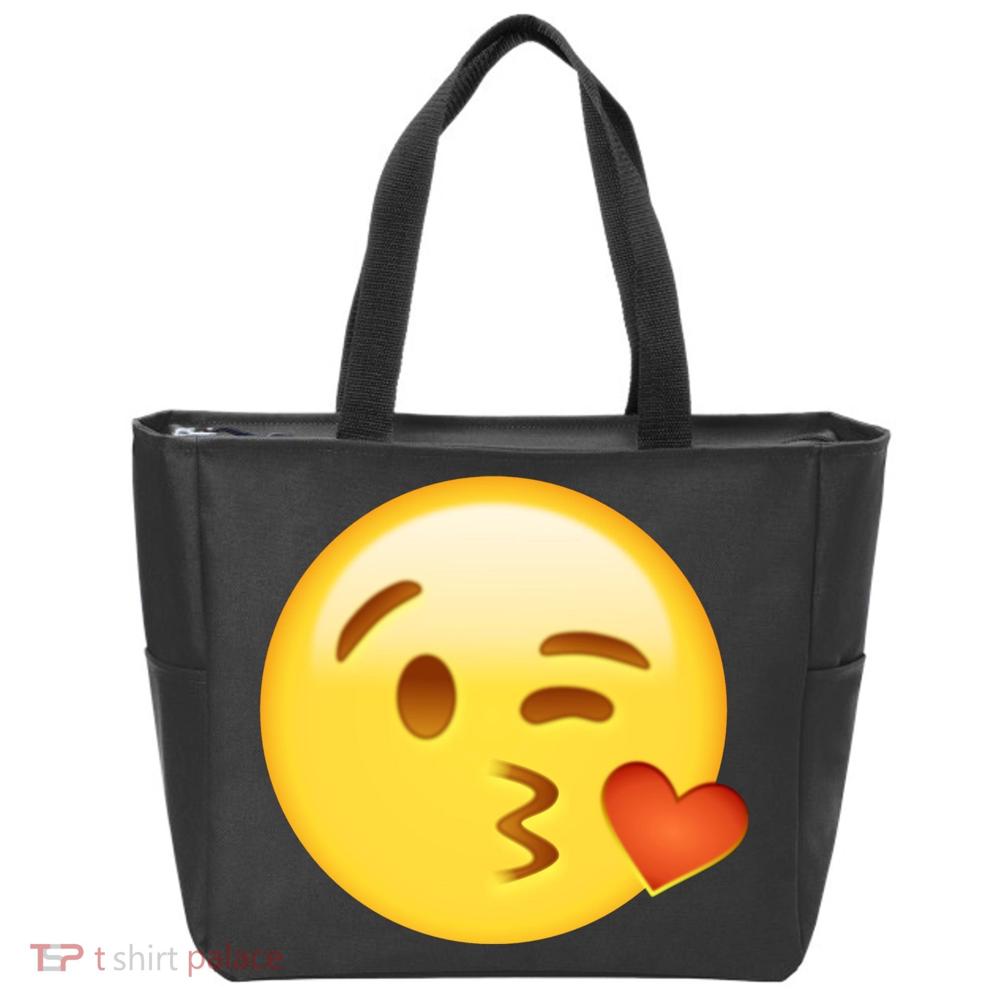Kiss Face Emoticon Emoji Kissing Heart Tote Bag