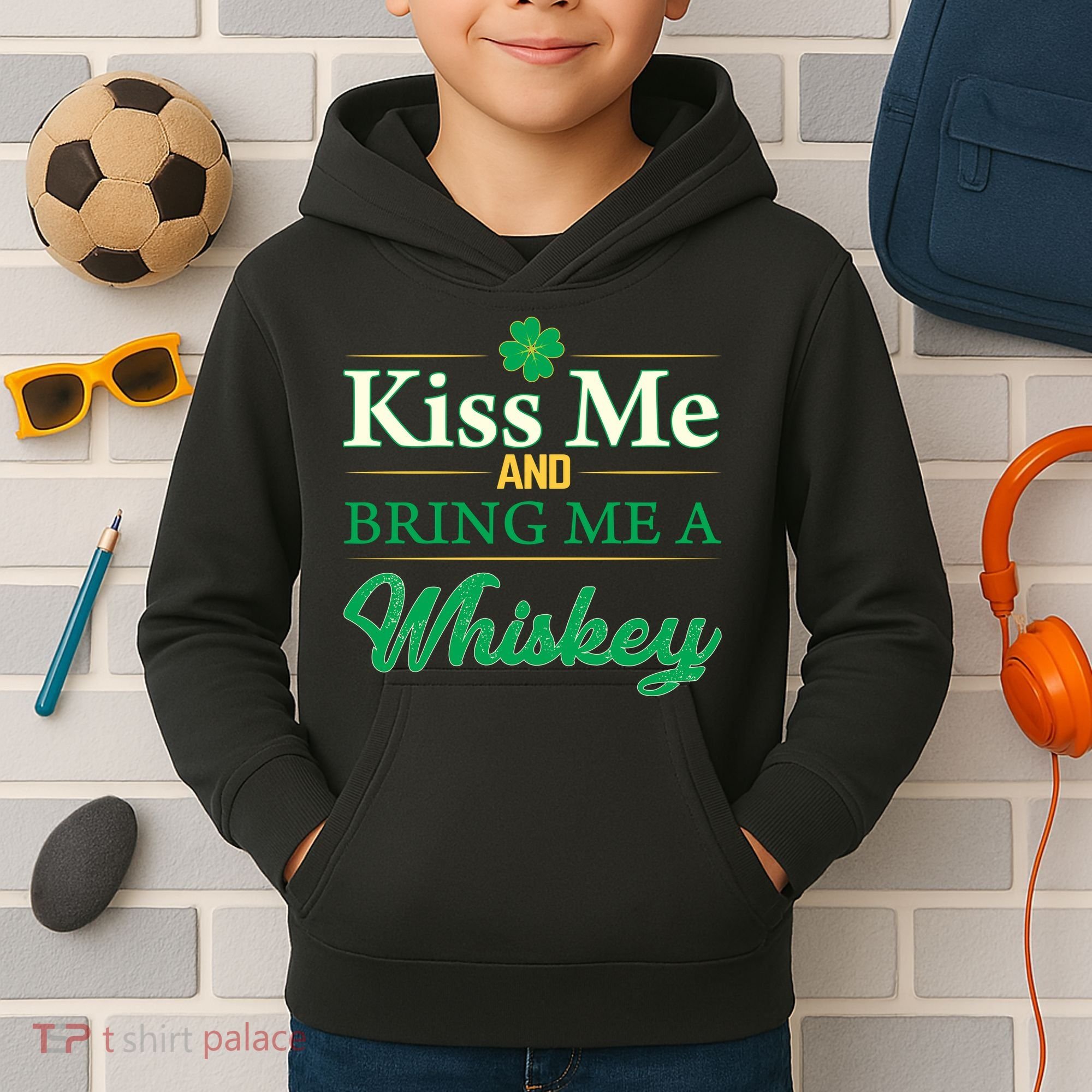 Kiss Me And Bring Me A Whiskey Kids Hoodie