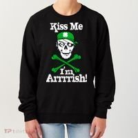 Kiss Me I'm Arrrish Pirate St. Patrick's Day Women's Sweatshirt thumb 0