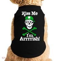 Kiss Me I'm Arrrish Pirate St. Patrick's Day Doggie Tank thumb 0