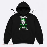 Kiss Me I'm Arrrish Pirate St. Patrick's Day Hoodie thumb 0