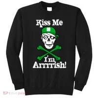 Kiss Me I'm Arrrish Pirate St. Patrick's Day Sweatshirt thumb 0