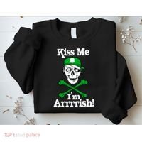 Kiss Me I'm Arrrish Pirate St. Patrick's Day Sweatshirt thumb 2