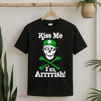 Kiss Me I'm Arrrish Pirate St. Patrick's Day T-Shirt thumb 2