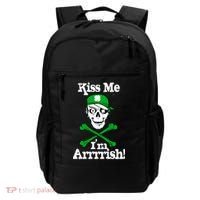 Kiss Me I'm Arrrish Pirate St. Patrick's Day Backpack thumb 0