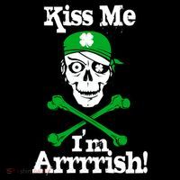 Kiss Me I'm Arrrish Pirate St. Patrick's Day Button thumb 1