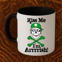 Kiss Me I'm Arrrish Pirate St. Patrick's Day Coffee Mug thumb 2