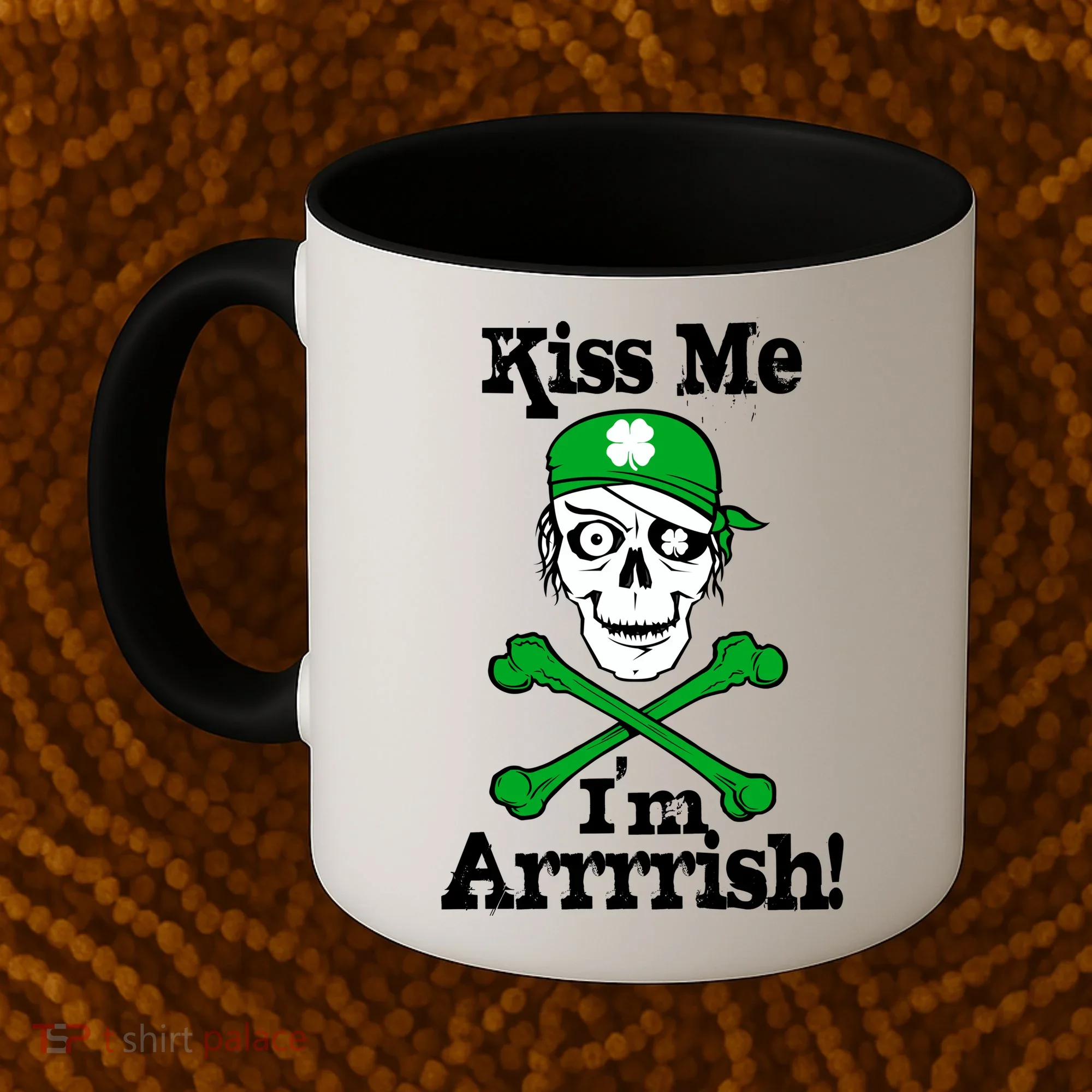 Kiss Me I'm Arrrish Pirate St. Patrick's Day Coffee Mug
