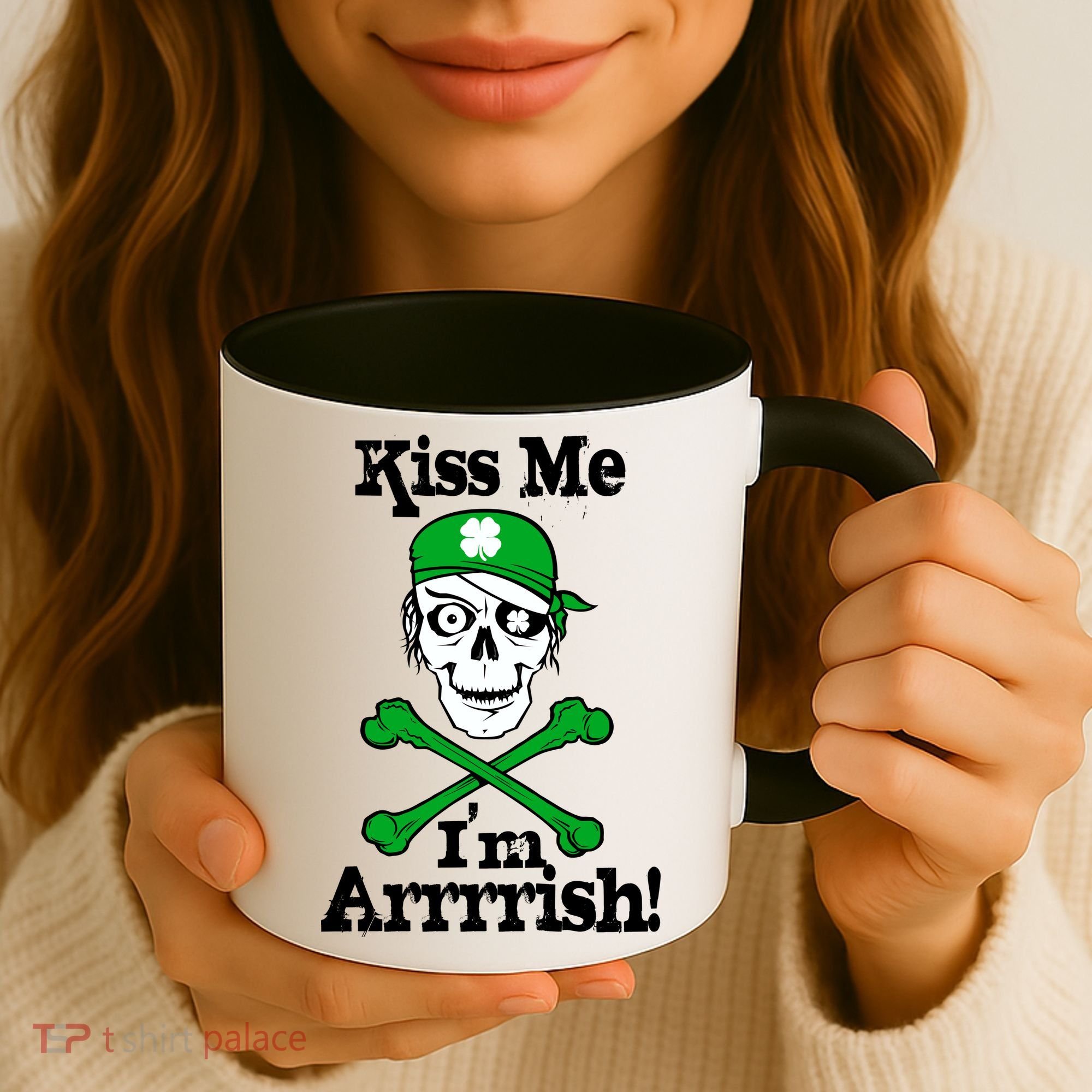 Kiss Me I'm Arrrish Pirate St. Patrick's Day Coffee Mug