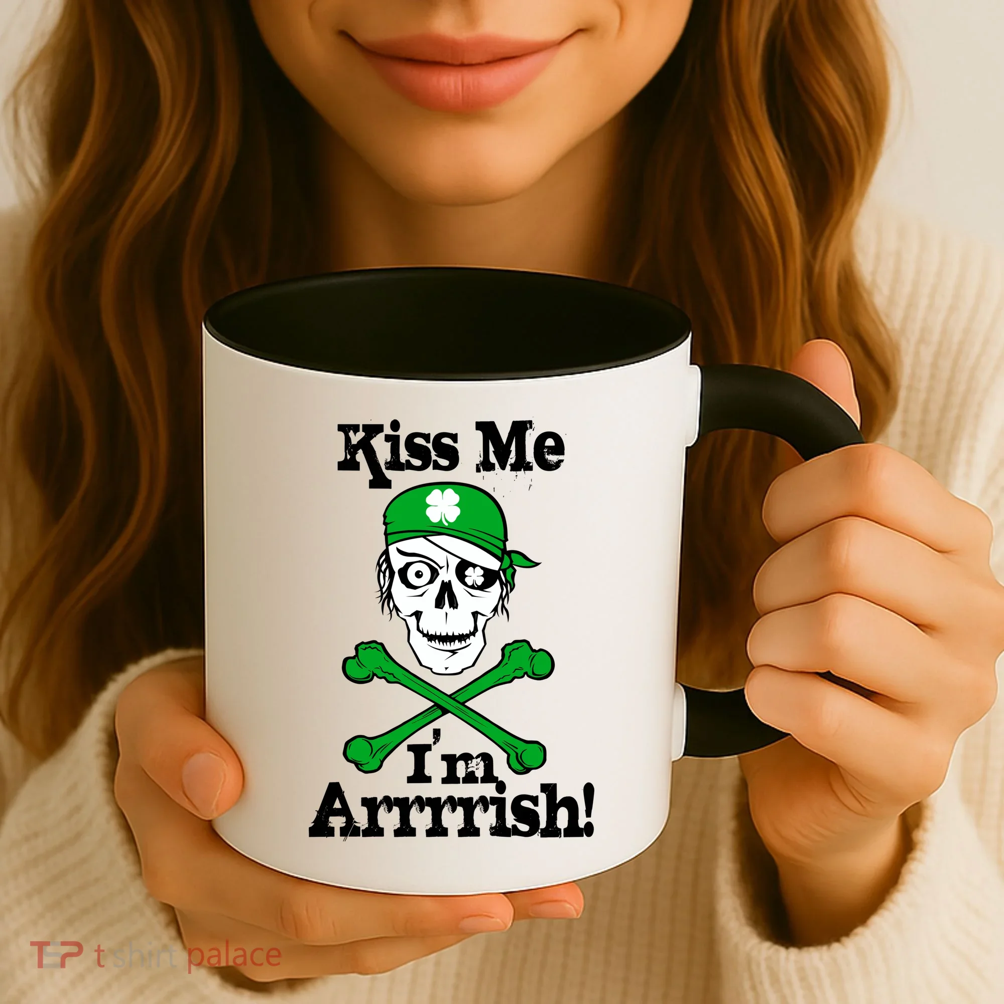 Kiss Me I'm Arrrish Pirate St. Patrick's Day Coffee Mug