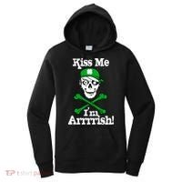 Kiss Me I'm Arrrish Pirate St. Patrick's Day Women's Hoodie thumb 0
