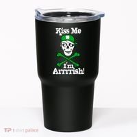 Kiss Me I'm Arrrish Pirate St. Patrick's Day Tumbler thumb 0