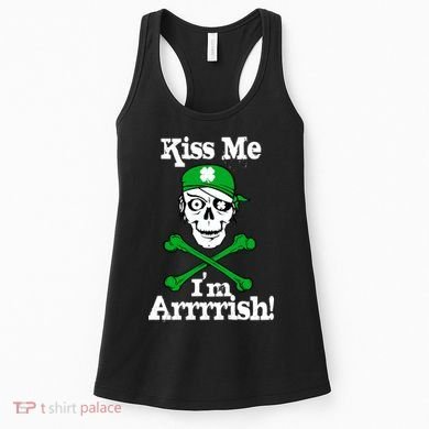 Kiss Me I'm Arrrish Pirate St. Patrick's Day Women's Tank Top