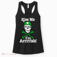 Kiss Me I'm Arrrish Pirate St. Patrick's Day Women's Tank Top thumb 0