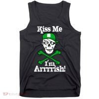 Kiss Me I'm Arrrish Pirate St. Patrick's Day Tank Top thumb 0