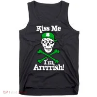 Kiss Me I'm Arrrish Pirate St. Patrick's Day Tank Top thumb 0